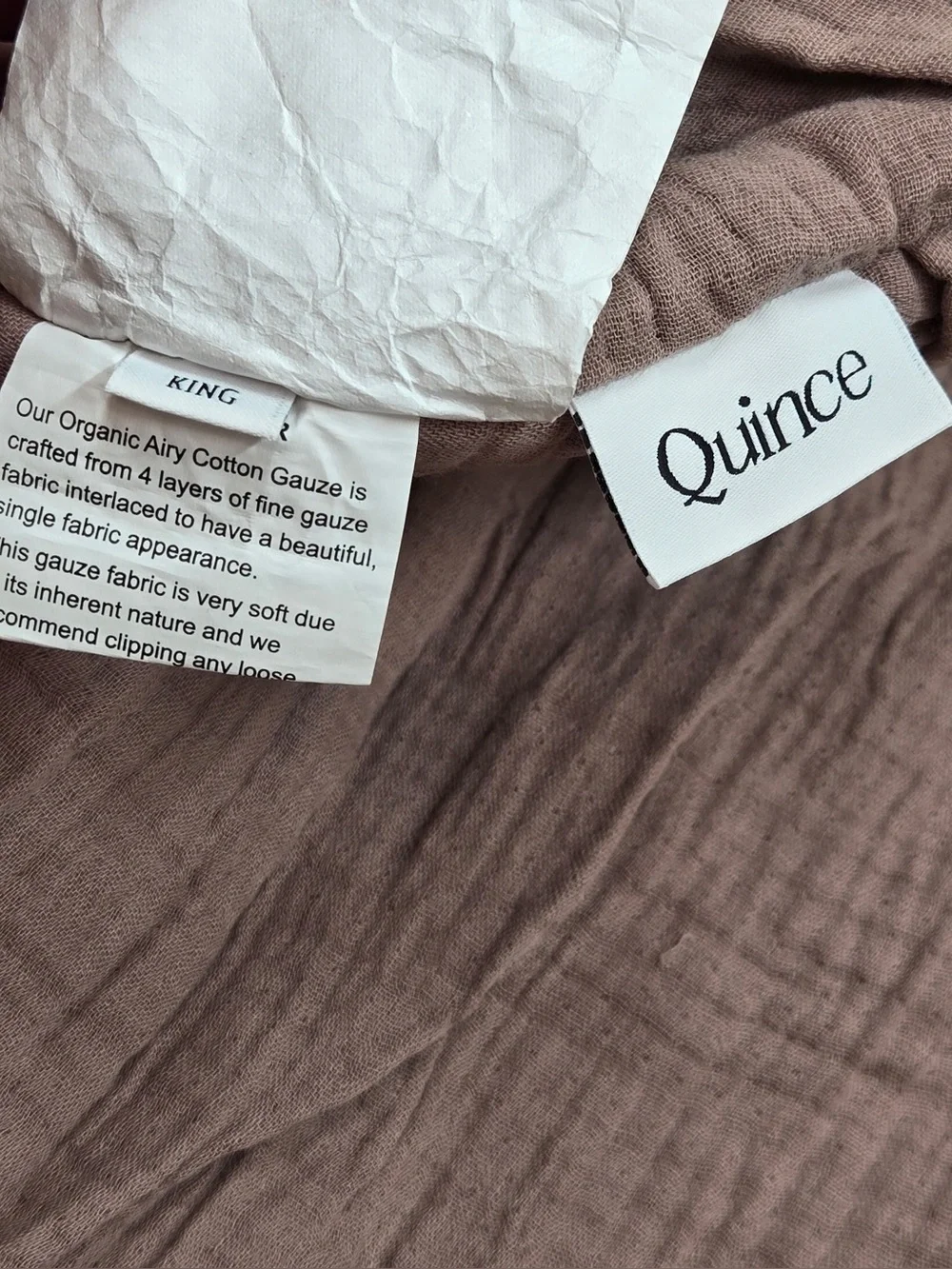NWT QUINCE Organic Cotton Gauze Box Quilt Set King/Cal King Fig 1087